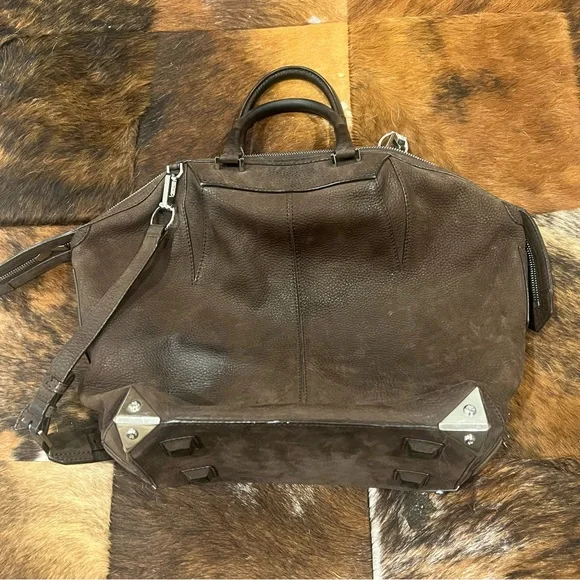 Alexander Wang Dark Brown Nubuck Leather Emile Satchel - Picture 4 of 10